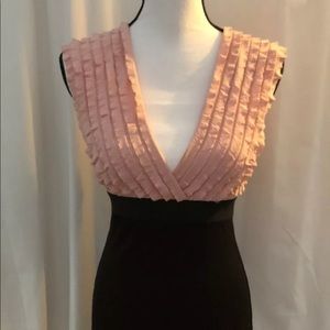 Max Studio pink ruffled top & black dress size  S